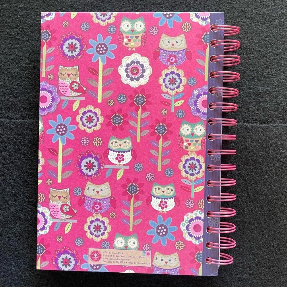 Blank Spiral  Bound Journal Book with Owl Design